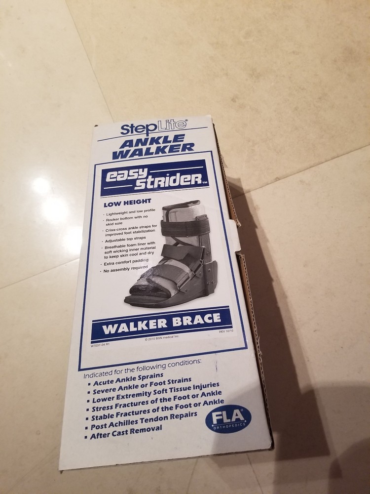 STEPLITE EASY STRIDER ANKLE WALKER BOOT LARGE LOW HEIGHT-ORIGINAL BOX-BLACK NIB