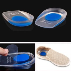 2 Pairs Heel Support Gel Silicone Cushion Orthotic Insole Plantar Care Heel Cups