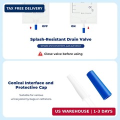 10 Pack Urine Drainage Bags with Adjustable Straps,Anti-Reflux Valve,500ML | Twi