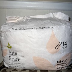 Attn: Grace Incontinence and Post Partum Moderate Pads for Sensitive Skin, 14 Ct