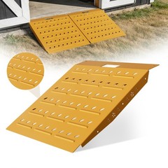 29″ x 24″ Shed Ramp – Yellow Loading Ramp for Riding Mower 900 LB Capacity Alloy