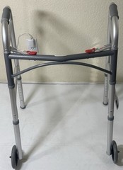 Drive Medical Two Button Folding Walker with 5″ Wheels 350lbs 10210-4ASM
