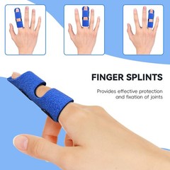 2 Pack Finger Splints – Trigger Brace for Pain Sprain Arthritis Relief (Blue)