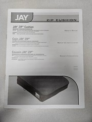 Used JAY Zip Cushion Owner’s Manual Power Wheel Chair Quantum Permobile Quickie
