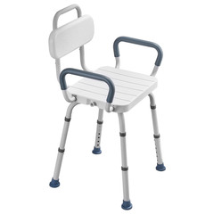 Swivel Shower Chair w/ Arms & Back, 400lb Heavy Duty Adjustable Bath Seat
