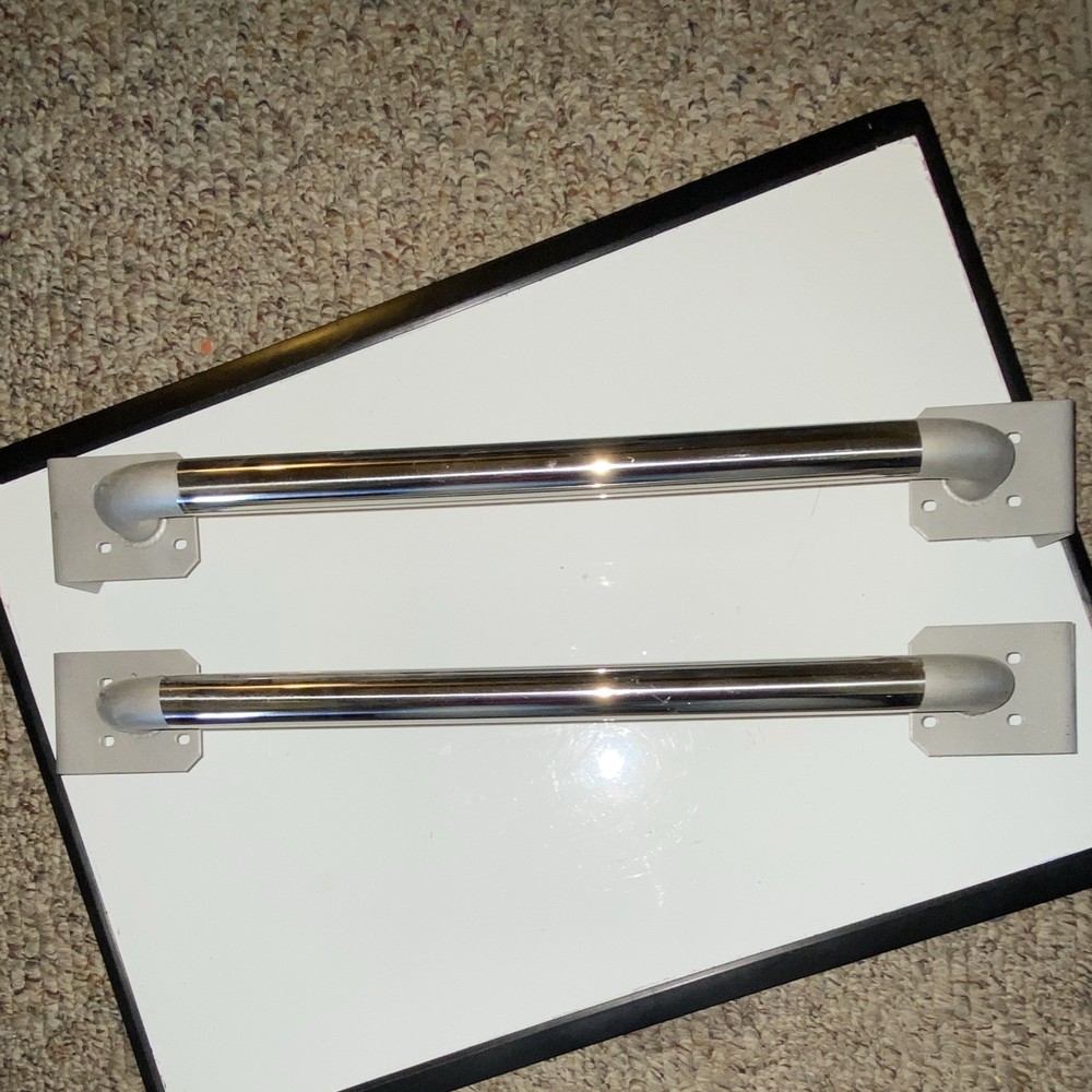2x Straight Grab Bars/Push Bars Metal Silver/Gray PUSH BAR #9