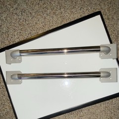 2x Straight Grab Bars/Push Bars Metal Silver/Gray PUSH BAR #9
