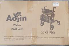 Walker with Seat for Seniors 350 lb Capacity 8″ Wheels Rollator – Silver Frame