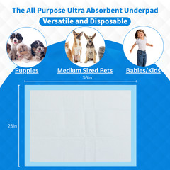 Disposable Underpads 23″ X 36″ Pee Pad – ULTRA Absorbent Bed Incontinence Covers
