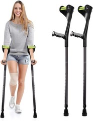 Forearm Crutches for Adults Adjustable, Portable Foldable with Arm Strap (2 Pcs)