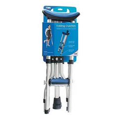 Carex Folding Lightweight Aluminum Crutches Under Arm Grip Padded Cushions OSFM