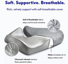 Patented Pressure Relief Seat Cushion for Long Sitting Hours on Office/Home Chai