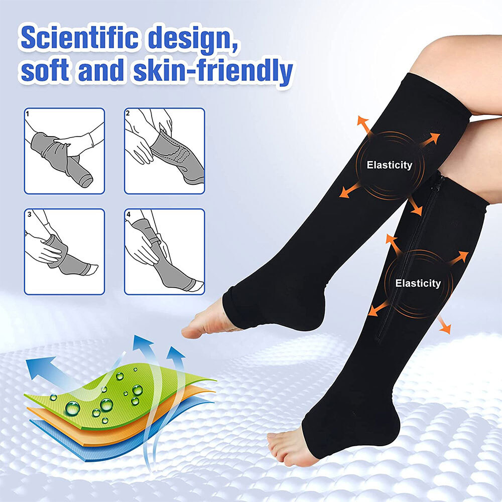 3 Pares Medias De Compression 20-30 Medias Para La Circulacion Para Diabeticos