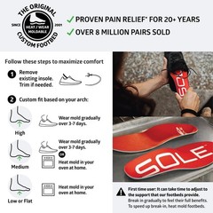 SOLE Active Medium Insoles –Orthotic Arch Support Inserts, Size: Mens 6/Womens 8