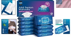 Disposable 8×12 Adult Wipes with Vitamin E – 500 Pack, Ideal for Incontinence