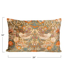 Creative Co-Op Cotton Velvet 24 inches x 16 x 0.5 inches, Multicolor