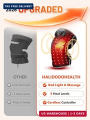 Red Light Therapy Knee Brace with Heat & Vibration Massage, 6 Red Light Modes wi
