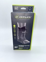 DonJoy Performance Lace-Up Ankle Brace L/Large Black Figure 8 straps NEW
