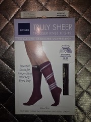 Sigvaris Womens Trouser Knee Highs Large Sheer Burgundy Moderate Compression