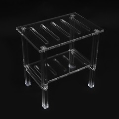 200kg/440.92 lbs Acrylic Shower Bench Bathroom Shower Stool with Storage Shelf