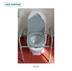 3 In 1 Commode Folding Bedside Commode Over Toilet Lifted Seat, Folds For Travel