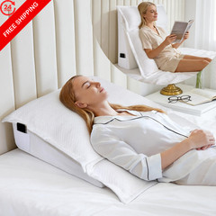 3PCS Bed Wedge Pillow Set for Sleeping, 10″ Adjustable 22x24x10 In, White