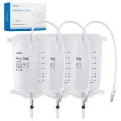 3 Pack Catheter Bags, 1000mL/33.8oz, Easy-Tap Leg Bag Urinary 3 Pack, 1000ml