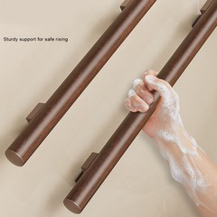 18.9 Inch Anti Slip Safety Shower Handle For Bathroom Walnut Color