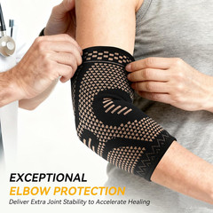 Copper Elbow Compression Sleeve, 2 Pack Elbow Brace for Tendonitis and Tennis…