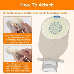 10PCS Two-Piece Ultra-Soft Ostomy Bags + 5PCS Barriers 15mm-57mm Cut-to-Fit