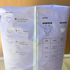 Rael Disposable Underwear Organic Cotton Cover Period Underwear Sz L/XL 20 Count