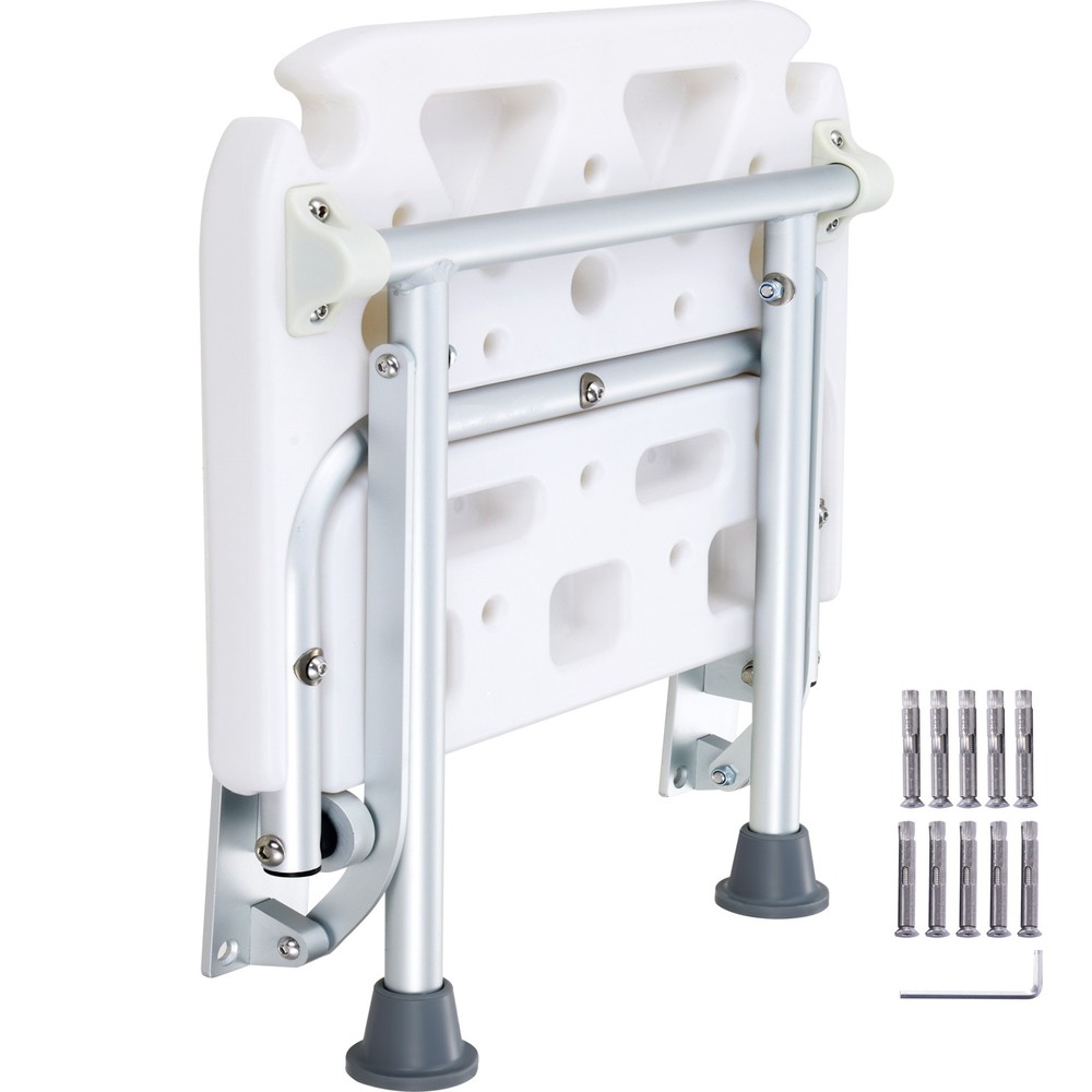 Uimoso Folding Shower Seat 15.7“ x 14.8“ Wall-Mounted Bench, Supports 500 lbs