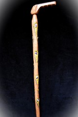 Amethyst and Oak Cane with Brass and Yellow !!