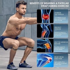 Knee Support Patella Brace Stabilizer Strap Band Tendon Sports Joint Pain Relief