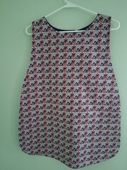 Red, White & Blue Adult Bib, Handmade , 35 1/2” by 21 ½”, reversible
