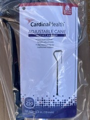 Cardinal Health Adjustable Offset Cane, Silver (CNE0015R 250 lb Capacity