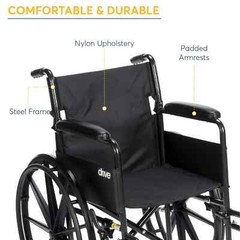 Foldable Manual Wheelchair w/Flip Back Armrest Swing Away Footrest Drive Medical