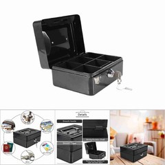 1Pc Mini Portable Iron Petty Lockable Cash Money Safe Security Box