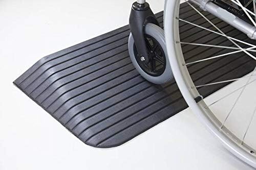 4″ Rise Solid Rubber Power Wheelchair Threshold Ramp Doorway 4″ Rise, 1 Pack