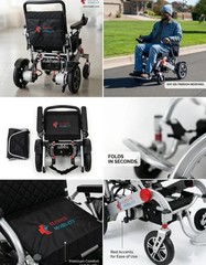 Elevate Mobility EM-100F Foldable Power Wheelchair Dual 250W 13-Mile Range