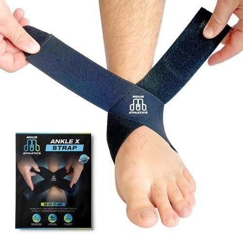 MDUB Ankle X Strap Brace for Achilles & Plantar Fasciitis Support, 1 Pack
