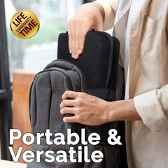 ComfiLife Ergo-Gel Airplane Seat Cushion – Travel 15.4″ x 11.4″ x 1.2″, Black