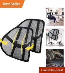 Adjustable Lumbar Support 2 Pack – Medium Soft Mesh Cushions for Office & Car