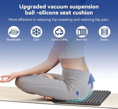 X-Large 3D Silicone Seat Cushion for Long Sitting Comfort & Pain Relief