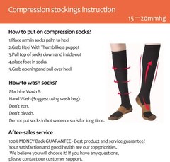 (3-Pairs) No Zipper Closed Toe 20-30 mmHg Zipper Compression Socks (2XL) Beige