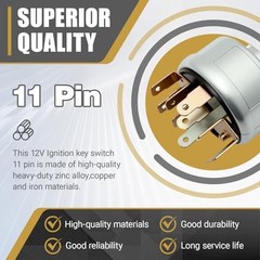 12V 30A Ignition Switch with 2 Keys Compatible with International 4000 & 8000