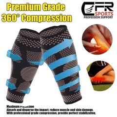 Football Shin Guard Compression Sock Soccer Pad Leg Basketball Training Sports @