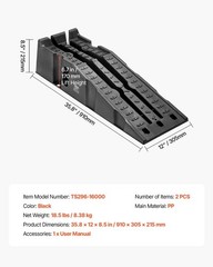 6.7 in Lift Height, 2 PCS 16000 lbs GVW Capacity, Portable Car Service Ramps