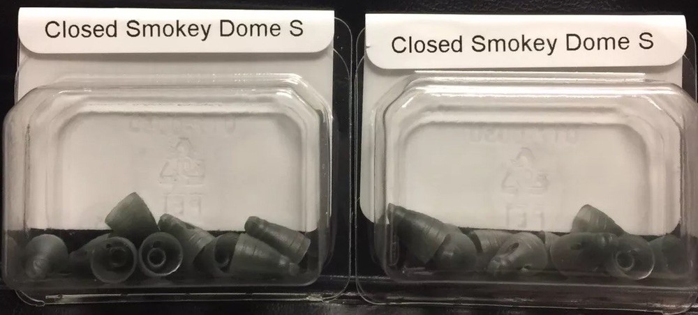 2 Packs of Closed Smokey Domes Small For Phonak Hearing Aids. 20 Domes total.