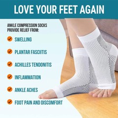 3 Pack Ankle Brace Compression Sleeve 15-20 mmHg Open Toe Сompression Socks